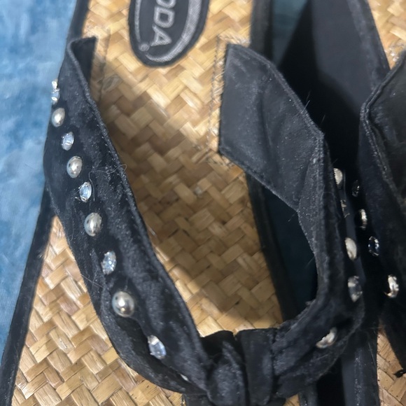 Soda Vintage 00’s Black Foam and Bamboo Platform Sandals size 7 - Picture 5 of 9